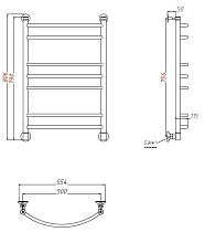 Полотенцесушитель электрический Aquanet Romeo(г2) 50x80 см