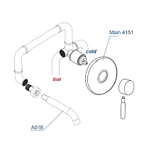 Смеситель для раковины WasserKRAFT Main A41513 хром