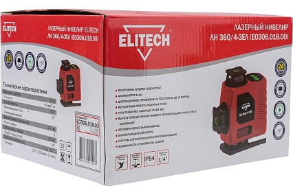 Лазерный нивелир Elitech ЛН 360/4-ЗЕЛ E0306.018.00 201494