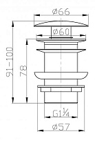 Донный клапан BelBagno BB-SC-NERO без перелива, чёрный матовый