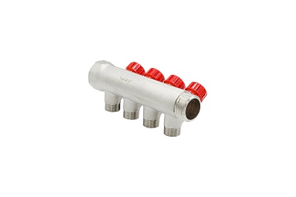 Коллектор VRT 1"x1/2", с регулировочными вентилями, 4 выхода 524075