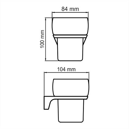 Держатель для стакана WasserKRAFT Glan K-5128 черный глянец