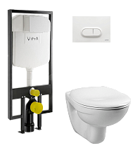 Подвесной унитаз VitrA Normus 9773B003-7201 комплект кнопка белая