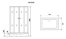 Душевой уголок Niagara Nova NG-0120-14 120x80 прозрачный, черный