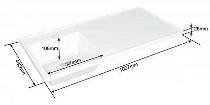 Мебель для ванной Санта Марс 100 см (рак.Лидер 100см) подвесная с 1 ящ, белый