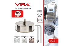 Коронка алмазная по керамике 110 мм, трехгранный хвостовик VIRA 559519