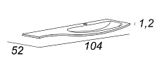 Раковина Cezares Vague 104 см 50154 чаша справа, искусственный мрамор