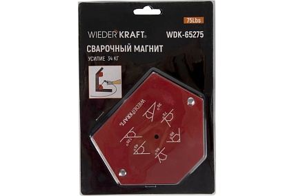 Магнит сварочный 30, 45, 60, 70, 90, 135 градусов, усилие 75Lbs Wiederkraft WDK-65275