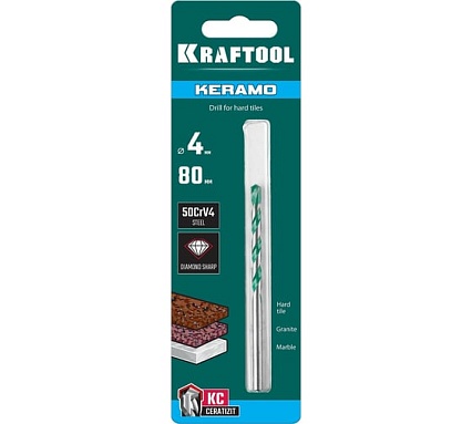Сверло по керамограниту Kraftool Keramo 4x80 мм 29175-080-4
