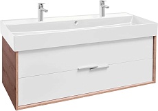 Мебель для ванной Jacob Delafon Vivienne NEW 120 см с ручками, дуб давос/белый блест.