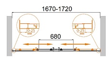 Душевая дверь Cezares MOLVENO-BF-2-170-C-Cr-IV 170x190 прозрачная, 2 двери