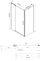 Душевой уголок Vincea Extra VSR-1E 90/100x80 хром, прозрачный