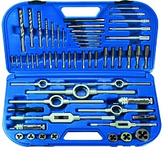 Набор резьбонарезного инструмента ZIRA № KH42 HSS, 43 предмета, M3-M4-M5-M6-M8-M10-M12 ZI-450010