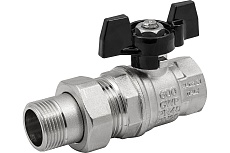 Шаровой кран ELSEN Strong T, 1", НВ, ручка-бабочка, с накидной гайкой EV10.3201