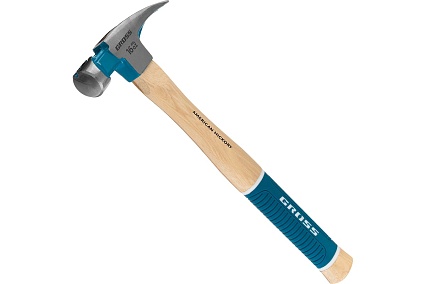 Молоток-гвоздодер Gross American hickory 450г, угол 75, магнит, обрезиненная рукоятка 10418