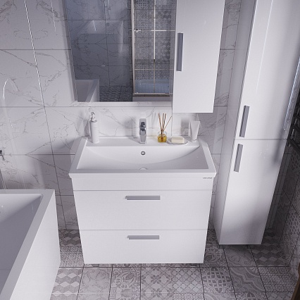 Тумба с раковиной Grossman Нео 80 см два ящика