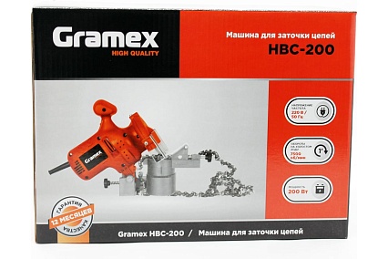 Машина для заточки цепей Gramex HBC-200 200 Вт, 7500 об/мин, диск 100x10x3,5 мм (1/6) 003229