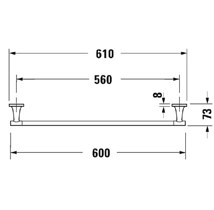 Полотенцедержатель Duravit Starck T 0099424600 60 см, черный матовый