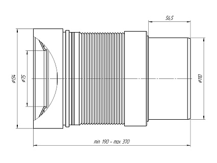 Гофра Ани Пласт выпуск 110 мм (190-370мм) K821R с прокладкой