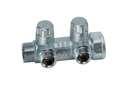 Коллектор балансировочный FAR 3/4 (НР-ВР) с 2 отв. 1/2 EU, хром.(аналог FK 3860 3412) FK 3879 341202