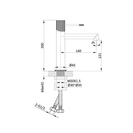 Смеситель для раковины Vincea Дизаер (Desire) VBF-1D1BC брашированная медь