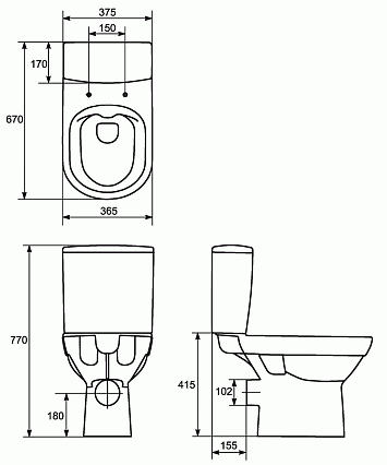 Унитаз Cersanit City CleanOn KO-CIT011-3/5-COn-S-DL