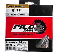 Диск пильный по ламинату и алюминию (160х20/16 мм; 54TPI) Pilorama 511654