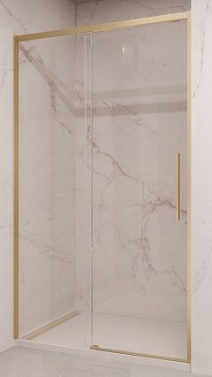 Душевая дверь Vincea Stella VDS-1ST130CLG 130x200 брашированное золото, прозрачная