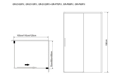 Душевой уголок Grossman Fly GR-D110-P70Fl1 110x70 прозрачный, хром