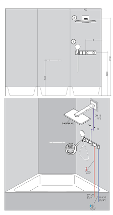 Смеситель для душа Hansgrohe RainSelect 15355600 с термостатом, черный/хром