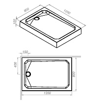 Поддон для душа Am.Pm Gem W90T-404-12080W 120x80 белый