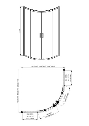 Душевой уголок Aquatek AQ ARI RO 09020BL 90x90 прозрачный, черный