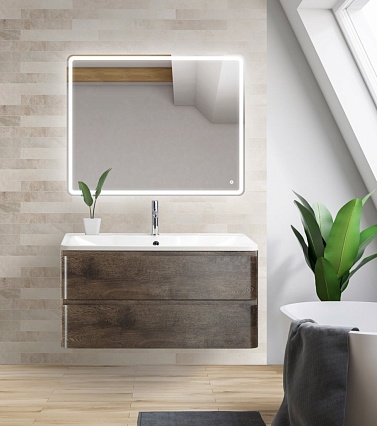 Тумба с раковиной BelBagno Albano 100 см Robere Nature Grigio