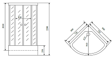 Душевая кабина Timo Standart T-6680SF Silver Fabric 80x80, без г/м, матовые стекла, хром