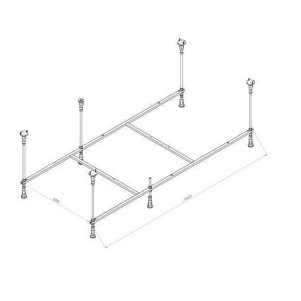 Каркас Am.Pm Func W84A-170-080W-R 170x80 см