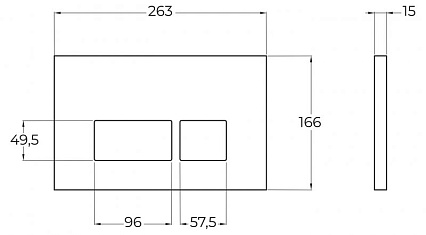 Кнопка смыва BelBagno BB040CR.MAT для BB020, BB025, BB026, матовый хром