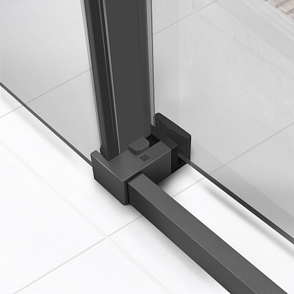 Душевой уголок Vincea Слим Софт (Slim Soft) VSR-1SS8010CLGM 100x80 вороненая сталь, стекло прозрачное