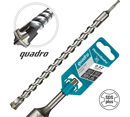 Бур Quadro (32x600 мм; SDS-plus) RENNBOHR 513260
