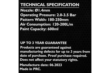 Краскораспылитель с верхним пластиковым бачком JCB 600мл JCB-H-887P-14V(59974)