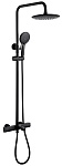 Душевая стойка Abber Thermostat AF8516B с термостатом, матовый черный