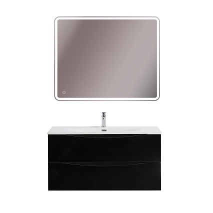 Тумба с раковиной BelBagno Marino-Cer-N 100 см Nero Lucido