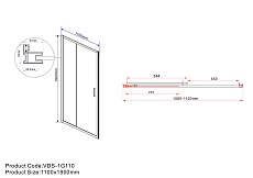 Душевая дверь Vincea Garda 110x190 хром, прозрачная