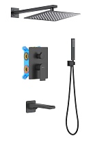 Душевой набор Aquatek Лира AQ1473MB черный матовый
