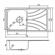 Кухонная мойка Iddis Arro ARR78PDi77 78 см без отверстий, сталь