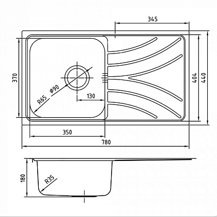 Кухонная мойка Iddis Arro ARR78PDi77 78 см без отверстий, сталь