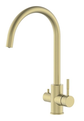 Смеситель для кухни Oliveeka OL-458022-BG с подкл. к фильтру, золото матовое