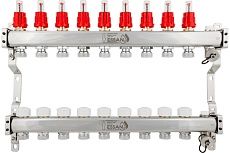 Коллекторная группа Essan GROUP802 нержавейка, 1"x3/4" EK 9 выходов, с расходомерами 180222509-77