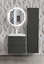 Мебель для ванной Art&Max Platino 60 см с керамической раковиной, серый матовый