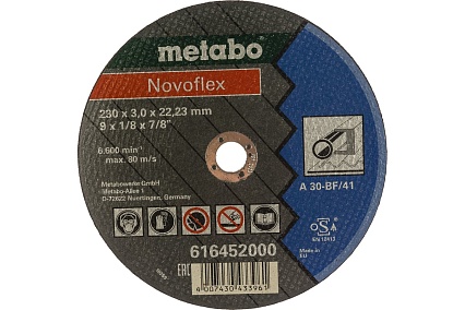 Круг отрезной сталь Novoflex (230x22.2 мм) прямой А 30 Metabo 616452000