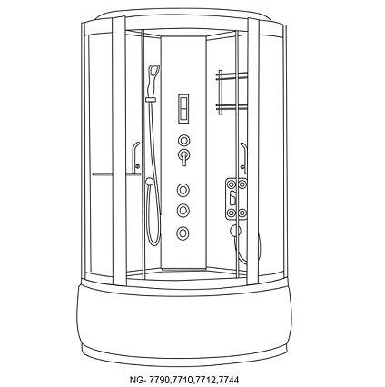 Душевая кабина Niagara Luxe NG-7710G 100x100, золото